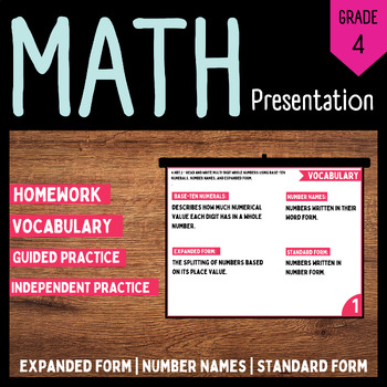 Preview of Math Practice Presentation | 4.NBT.2 Place Value | 4th Grade