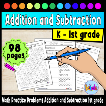 Preview of Math Practice Problems Addition and Subtraction k-1st grade