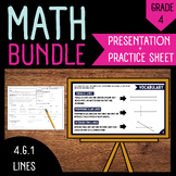 Math Practice Sheet & Presentation | Types of Lines | 4th Grade