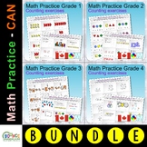 Math Practice counting exercises MEGA BUNDLE (Canada grades 1-4)