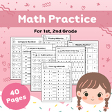 Math Practice for 1st, 2nd Grade ( 40 Worksheets)