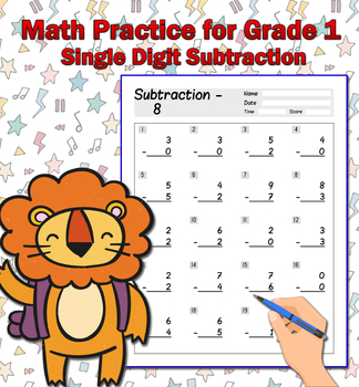 Preview of Math Practice for Grade 1 Single Digit Subtraction