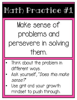 Preview of Math Practices Posters