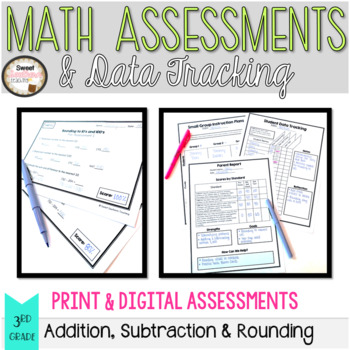 Preview of Math Pre-Assessments and Data Tracking Sheets Third Grade