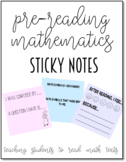Math Pre-Reading Sticky Notes