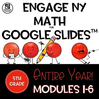 Preview of Math Presentations for Google Slides™ 5th Grade ENTIRE YEAR!