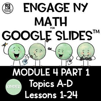 Preview of Math Presentations for Google Slides™ - Kindergarten Module 4 Part 1 -Topics A-D