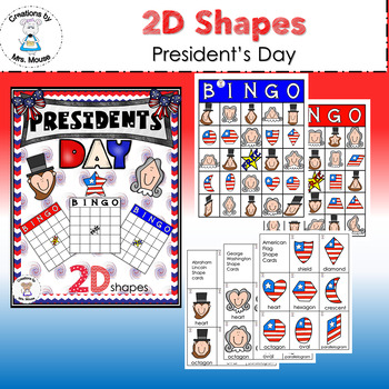 Preview of Shapes - 2D Shapes President's Day Bingo