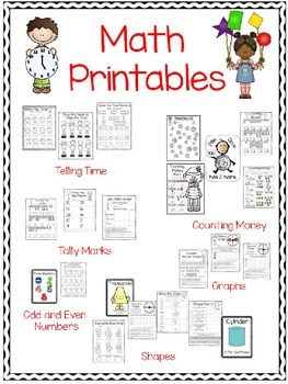 Preview of Math Printables, Telling Time, Counting Money and Much More