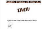 Math Probability & Statistics: M&M's Worksheet, Activity, 
