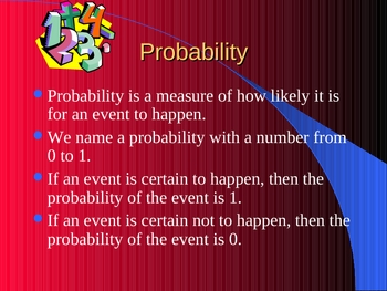 Preview of Math Probability and Chance PowerPoint lesson