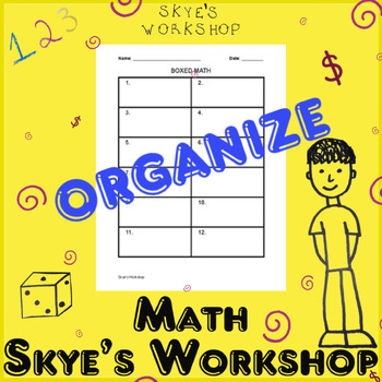 Preview of Math Problem Organizer Neat Work Practice Copying Notes Creating a Study Guide