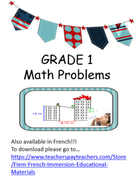 Preview of Math Problem Solving, 40 Math problems for Grade 1