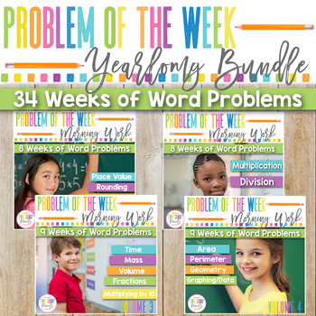Preview of Problem of the Week Yearlong Bundle | Math Word Problems | Morning Work