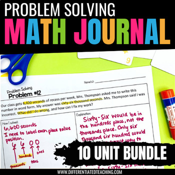 Preview of 3rd & 4th Grade Math Journal Activities: Skill-Based Math Problem of the Day