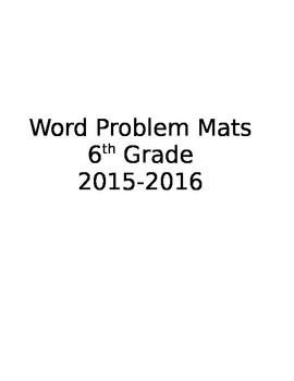 Preview of Math Problem Solving Mat