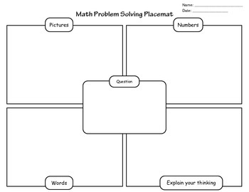 Preview of Math Problem Solving Placemat