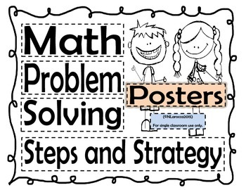 Preview of Math Problem Solving Posters - Steps and Strategies 3rd-5th Grade