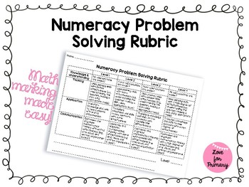 Preview of Math Problem Solving Rubric - Numeracy Assessment Tool (Ontario)