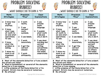 Math Problem Solving Rubric: Standards for Mathematical Practice