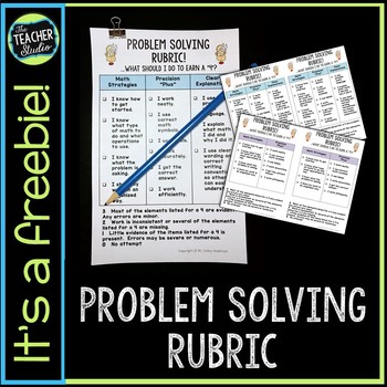 Preview of Math Problem Solving Rubric:  Standards for Mathematical Practice