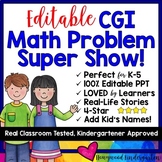 Math Problem Solving Show! 100% editable word problems! 10