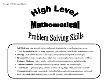 mathematical and problem solving skills answer key