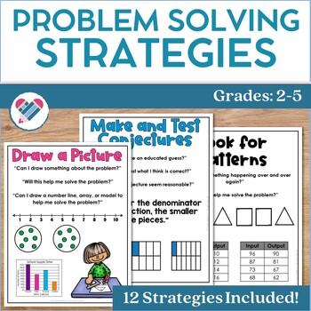 Preview of Math Problem Solving Strategies Posters and Bookmarks