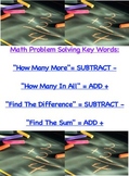 Math Problem Solving Strategy Chart Key Words How Many In 