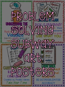 Preview of FREEBIE Math Problem Solving Posters Grades 3-6 FREE