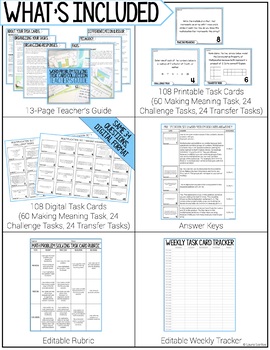 3rd Grade Multiplication Word Problem Task Cards BUNDLE | Print & Digital