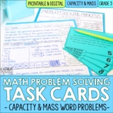 3rd Grade Capacity & Mass Measurement Word Problem Task Ca