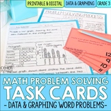 3rd Grade Data and Graphing Math Word Problem Task Cards | Digital & Print