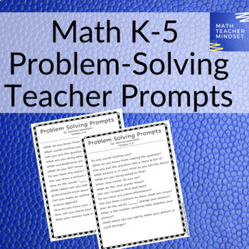 Preview of Math Problem Solving Teacher Prompts K - 5