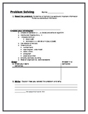 Math Problem Solving Template:  Read Draw Write:  Common C
