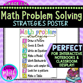 Preview of Math Problem Solving Strategies Anchor Chart