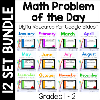 Preview of Math Problem of the Day Challenges - DIGITAL - Grades 1-2