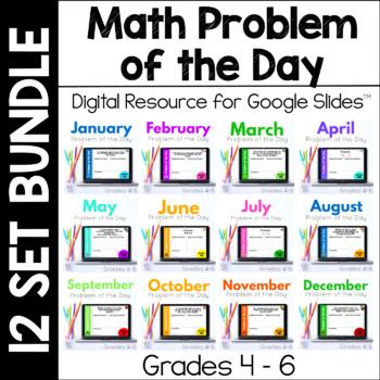 Preview of Math Problem of the Day Challenges - DIGITAL - Grades 4-6