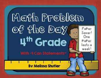 Preview of Math Problem of the Day Pack- 4th grade Formative Assessment