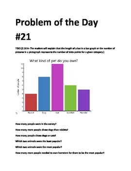 Preview of Math Problem of the Day (TEKS 2.10A) Graphs