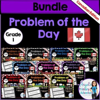 Preview of Math Problem of the Day for Grade 1:  BUNDLE (Canadian Edition)