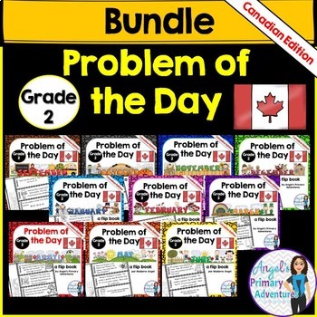 Preview of Math Problem of the Day for Grade 2:  BUNDLE (Canadian Edition)