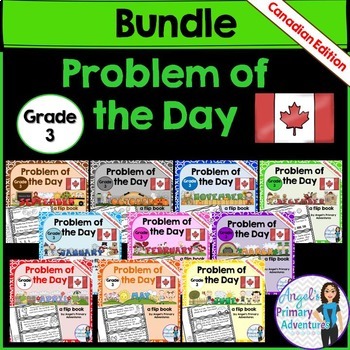 Preview of Math Problem of the Day for Grade 3:  BUNDLE (Canadian Edition)