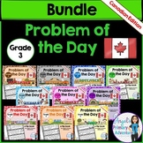 Math Problem of the Day for Grade 3:  BUNDLE (Canadian Edition)