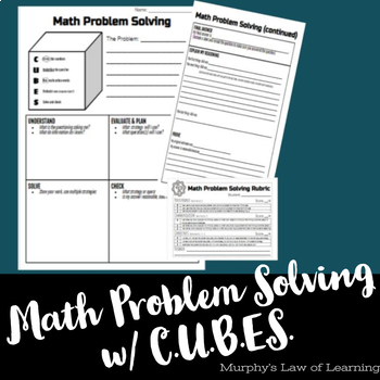 Preview of Math Problems Solving Student Worksheet & Scoring Rubric (EDITABLE)