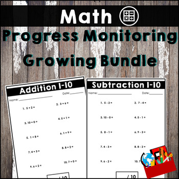 Preview of Math Progress Monitoring | Math Worksheets for Special Education | Math IEPs