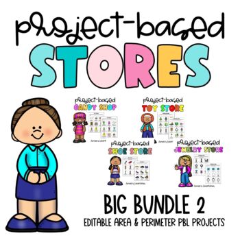 Preview of Project Based Learning Math Activity | Area and Perimeter | Store BUNDLE
