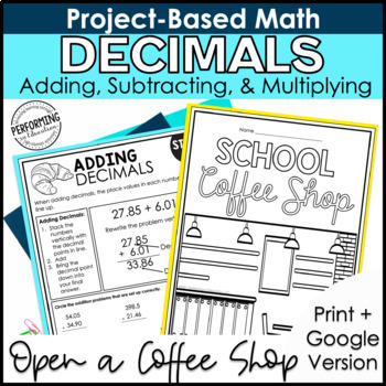 Preview of Math Project-Based Learning: Multiply Decimals, Add Decimals | 5th Grade Math