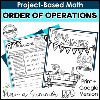 Preview of Math Project-Based Learning: Order of Operations | 5th Grade Math
