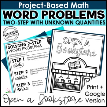 Preview of Math Project-Based Learning: Two-Step Word Problems, Unknown Quantities | 3rd